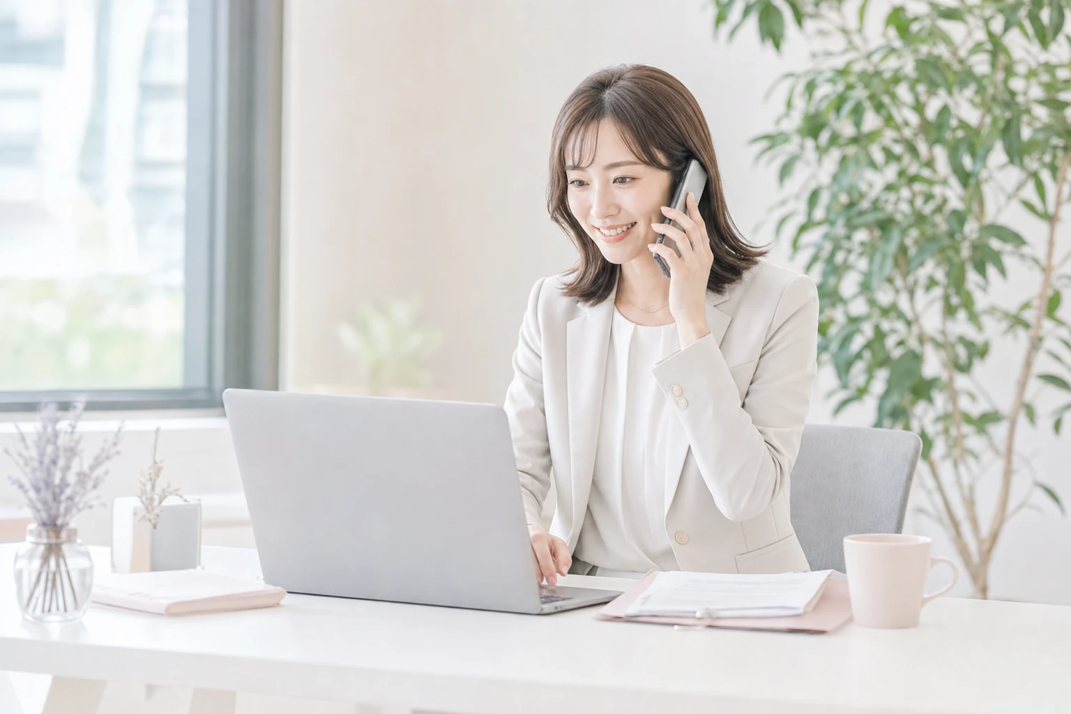 採用担当者が候補者対応をしている様子